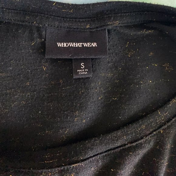 Who What Wear Black t-shirt with gold flecks - Picture 4 of 6
